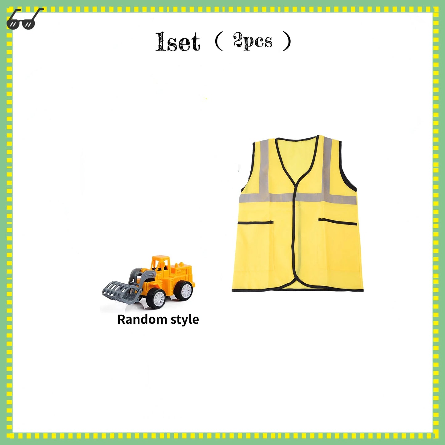 Kids Construction Party Favors for Boys Construction Vest Hat toys Worker Costumes Dress Up Construction Birthday Party Supplies