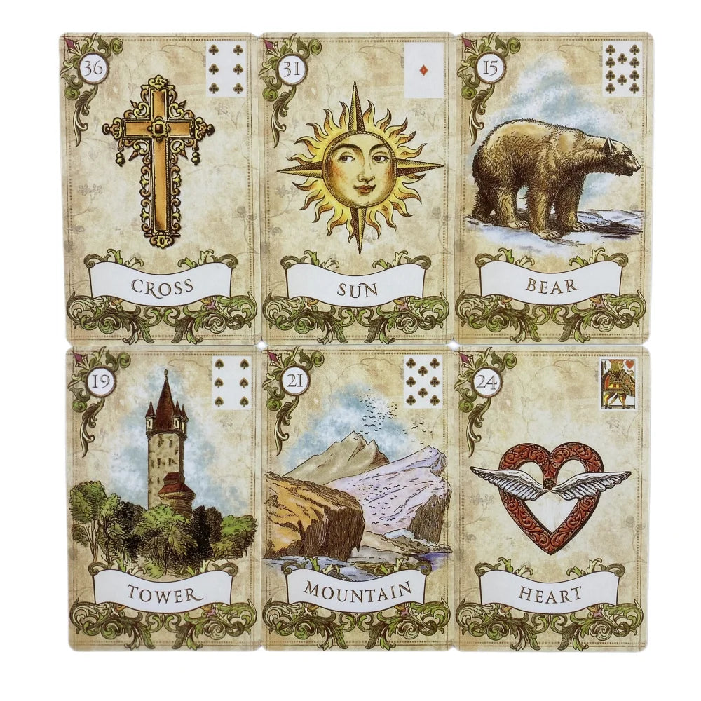 Old Style Lenormand Fortune-Telling Oracle Cards Tarot Divination Deck English Vision Edition Board Playing Game For Party