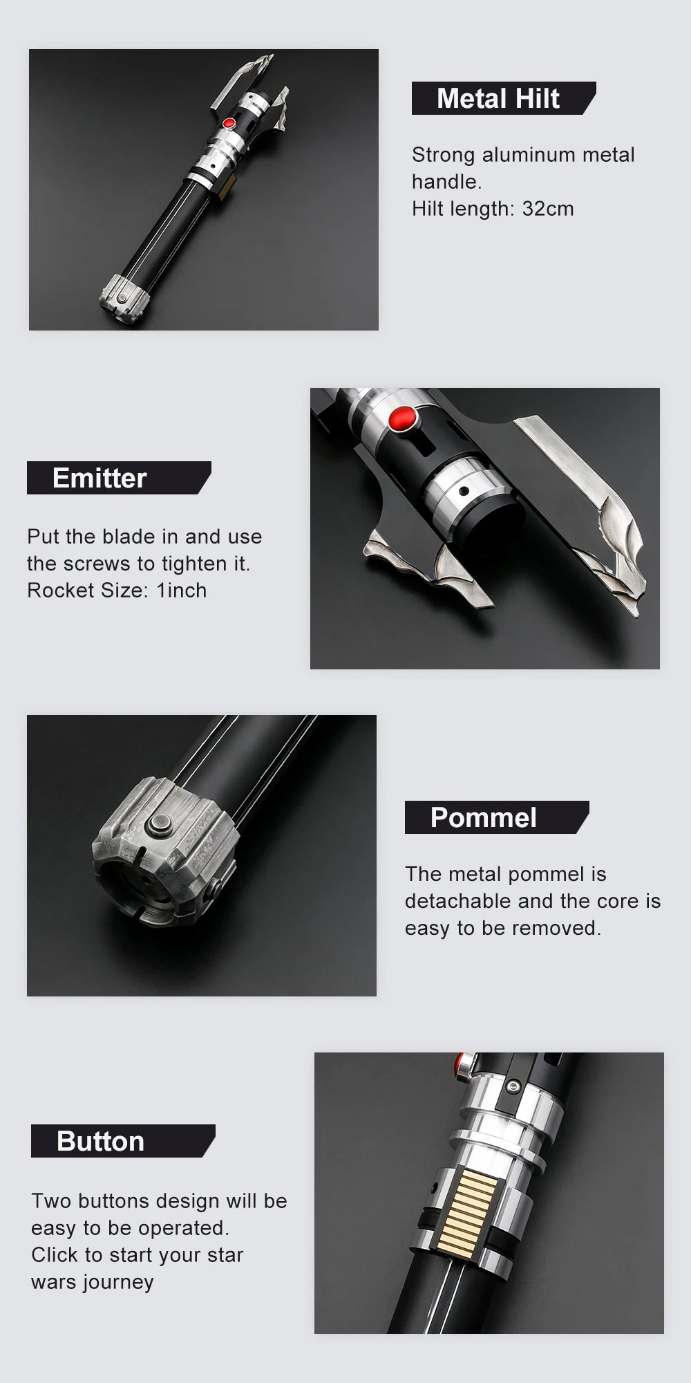TXQSABER Lightsaber Neo Pixel Smooth Swing Metal Handle Weathered LED Strip Blade Cosplay Toys Laser Sword Replica Darth Malgus