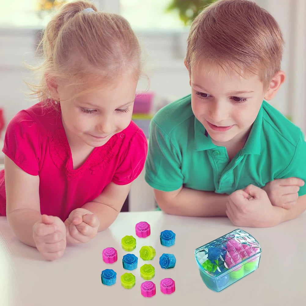 12pcs Korea Traditional Play Game Gonggi Jack Stone Pebbles Set Box Exercise Colorful Fun Stress Relief Toy for Kids and Adults