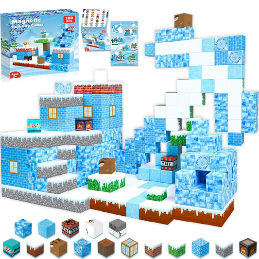 Magnetic Blocks STEM Montessori Educational Constructor, Magnetic Building Blocks Children Toys as Christmas Birthday Presents