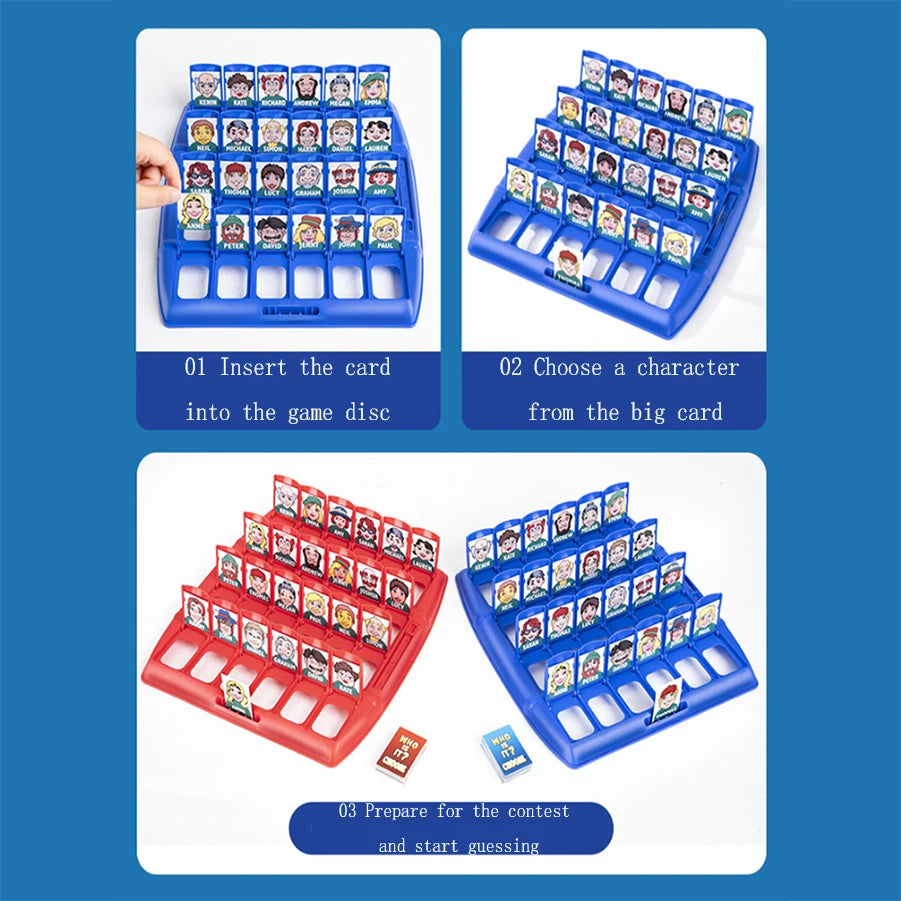 Guess who I am Board game Card game Children's puzzle board toy board parent-child interactive intelligence