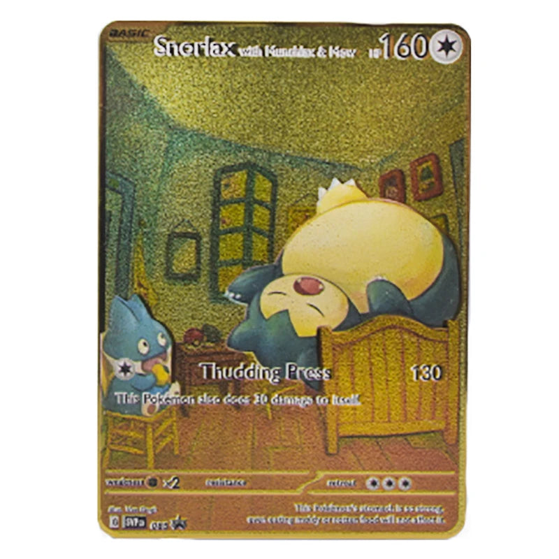 Pokemon Card Metal Pokémon Letters Pikachu Vmax Mewtwo Gx Charizard Vstar Golden Iron Playing Cards Anime Games Toys Kids Gifts