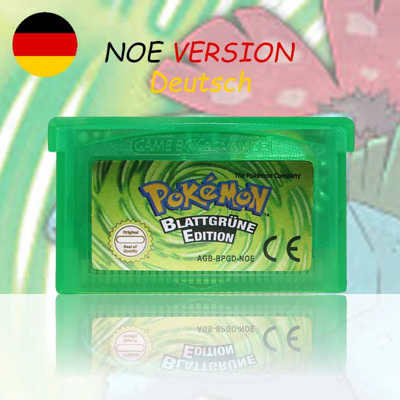NOE Version Pokemon Blattgrune/Feuerrote/ Rubin/Saphir/Smaragd Video Game Cartridge High Quality with Battery for GBC