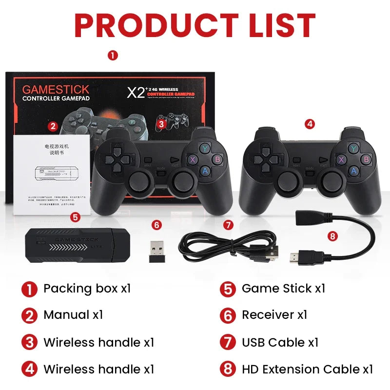 BOYHOM X2 Plus 256G 58000 Game 4K Game player 3D HD Retro Video Game Console Wireless Controller TV 50 Emulator For Kids Gifts