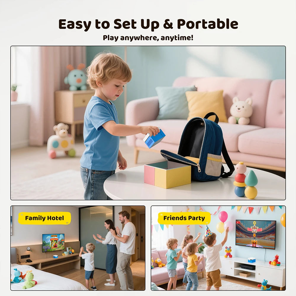 KINHANK MotionX Gaming Console with 20+Games for Kids & Families,Continuous Updates,Plug & Play Indoor Active Play System