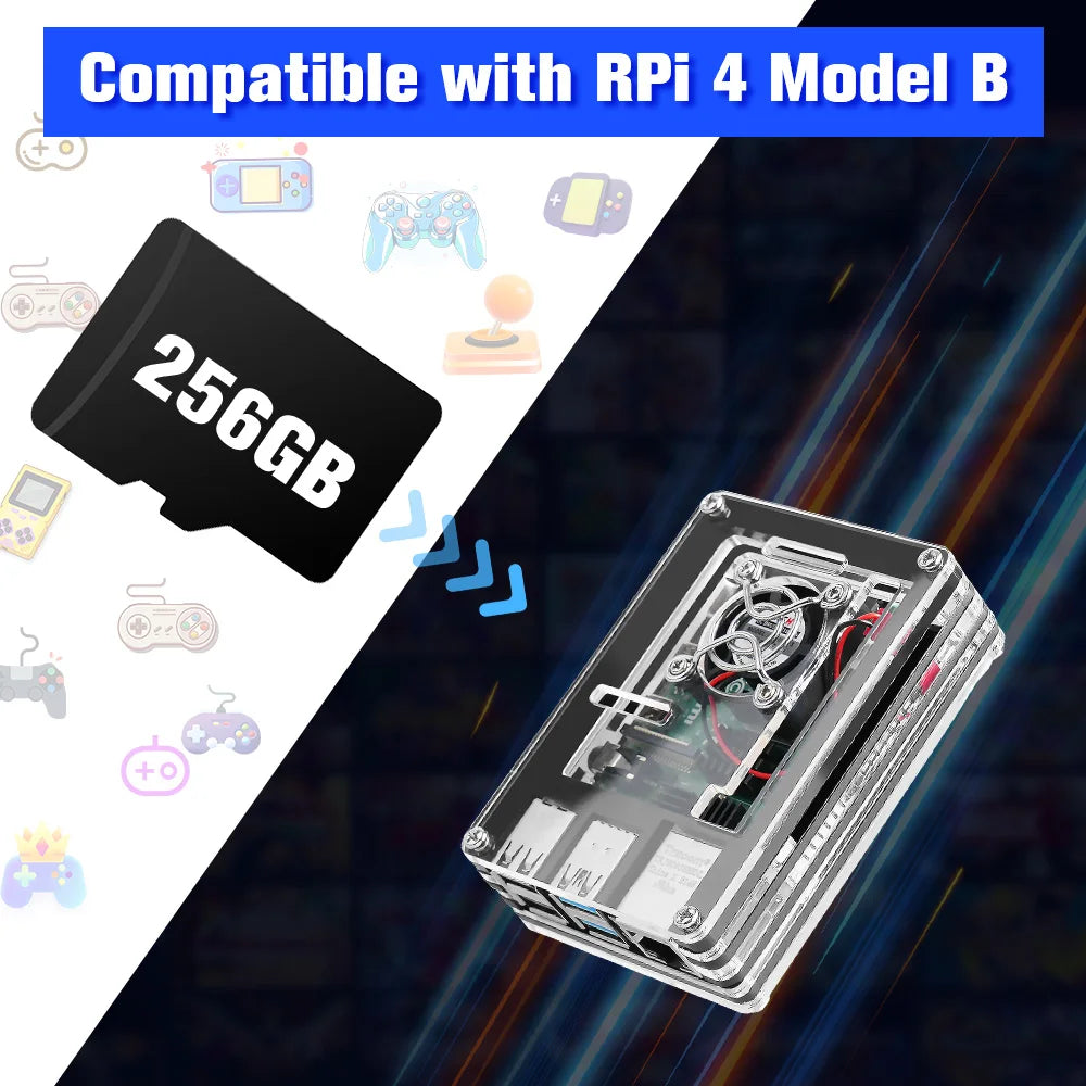 Game Card For Raspberry Pi 4 Model B Memory TF Card Pre-loaded 60+ Emulators For PS1/PSP/Sega Saturn/N64/MAME With 90000+ Games