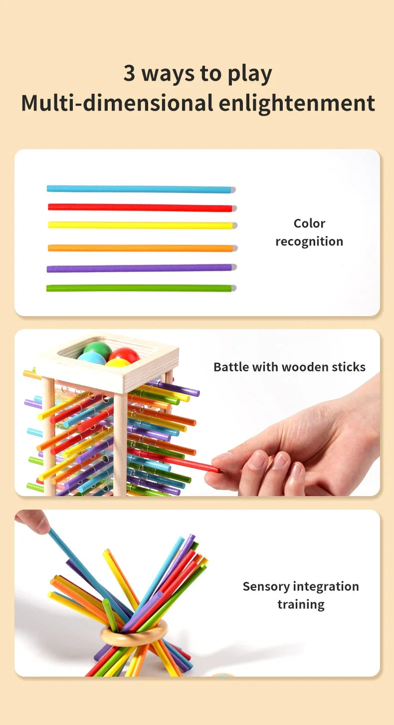 Wooden Stick Strategy Game for Kids Thinking Training Interactive Puzzle Toy Wooden Balance Battle Game for Family Party Fun