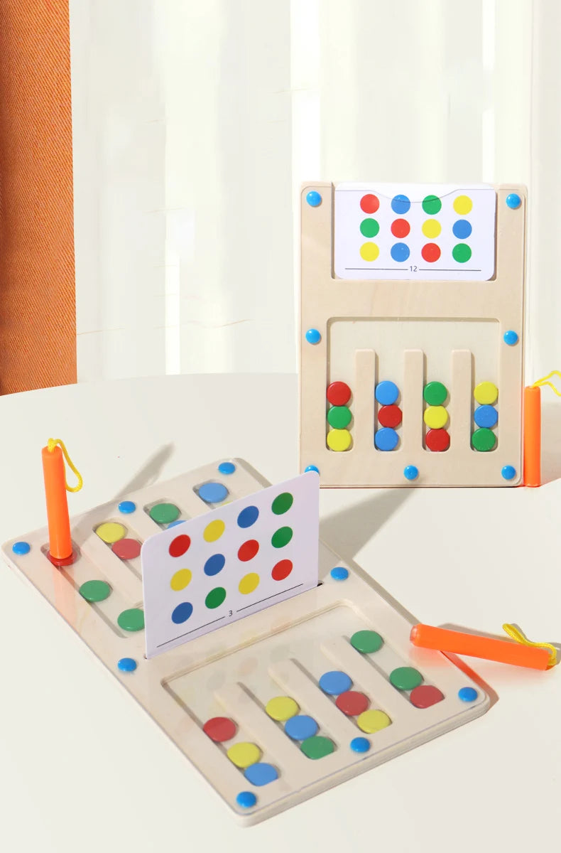 Four Color Walking Game Chess Single&Double Maze Battle Game Logical Thinking Training Montessori Early Education Puzzle Toys