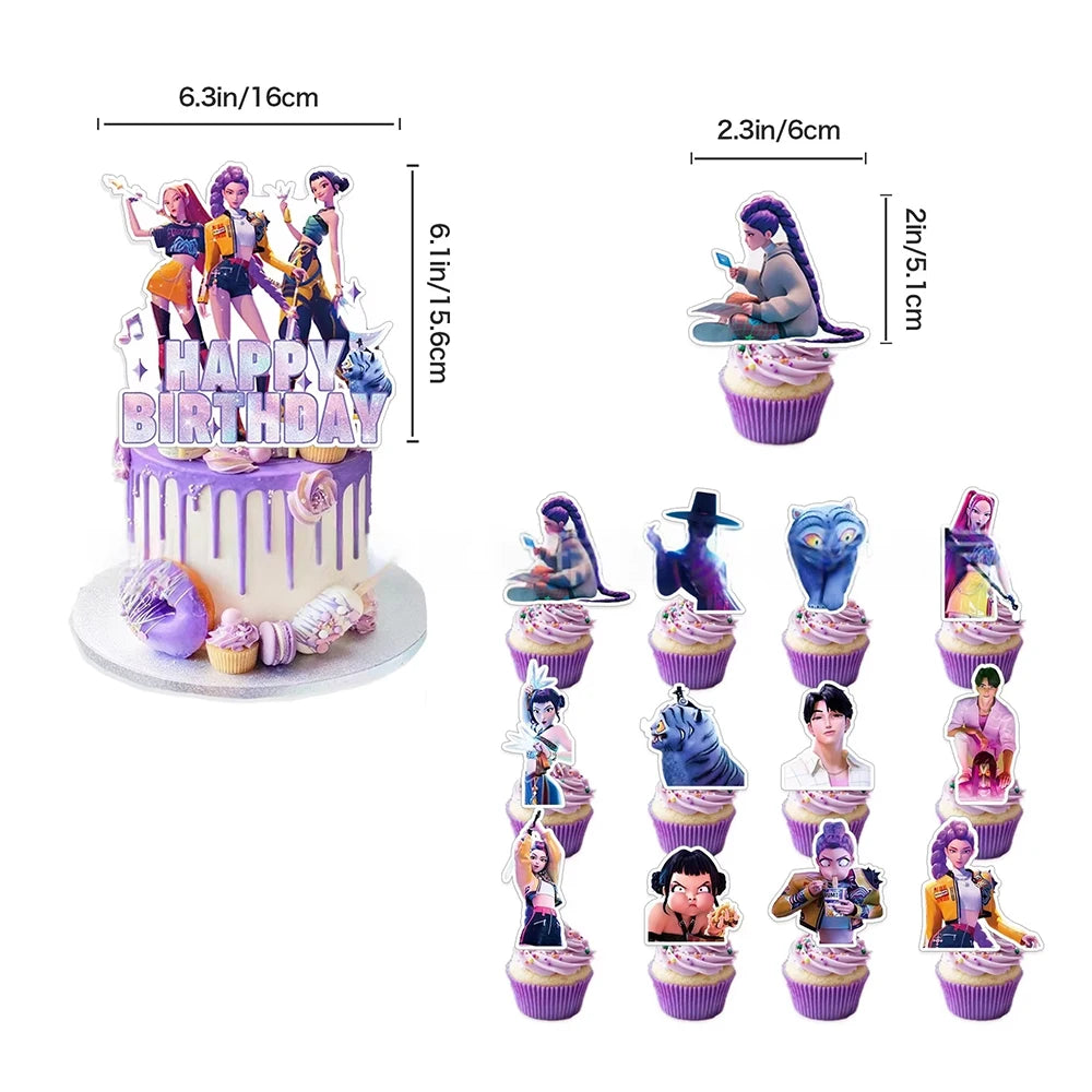 Demon Hunters Party Favor Birthday Party Decoration Disposable Tableware Bracelet Stamps Baby Shower Christmas Halloween Wedding