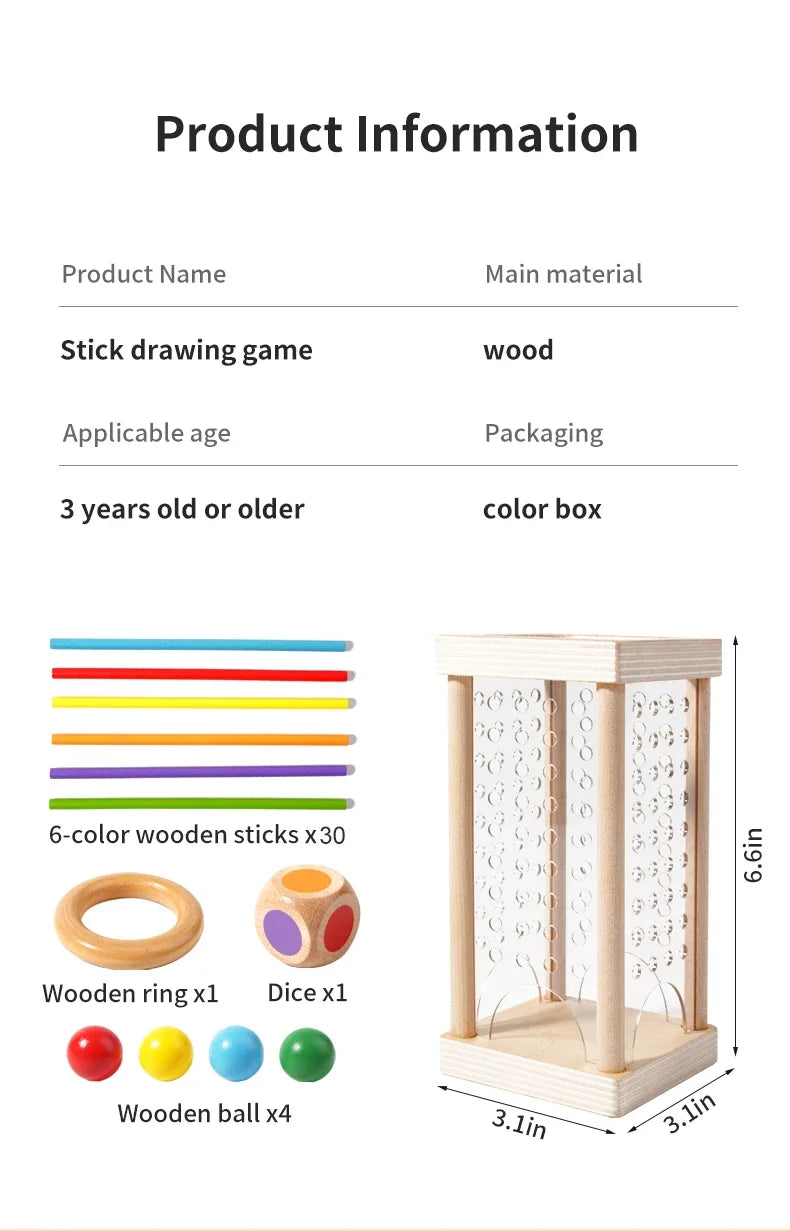 Wooden Stick Strategy Game for Kids Thinking Training Interactive Puzzle Toy Wooden Balance Battle Game for Family Party Fun