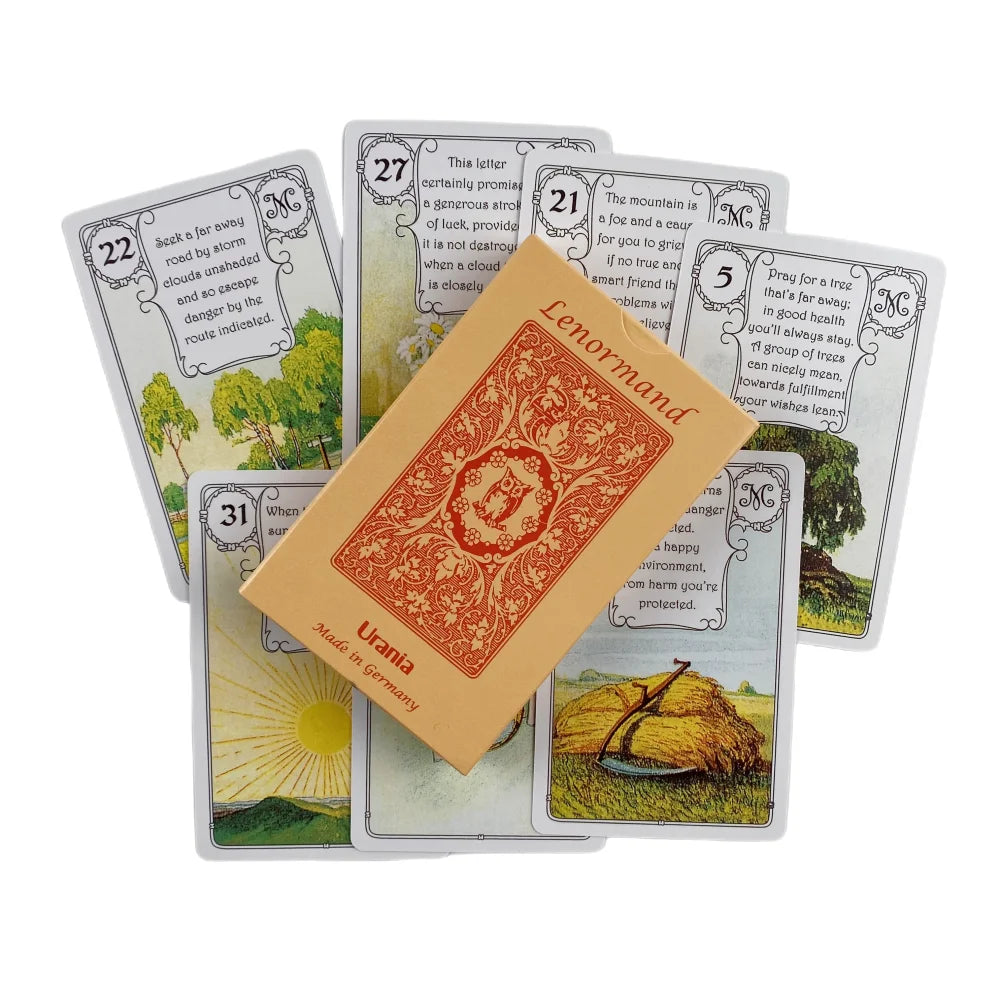 Old Style Lenormand Fortune-Telling Oracle Cards Tarot Divination Deck English Vision Edition Board Playing Game For Party