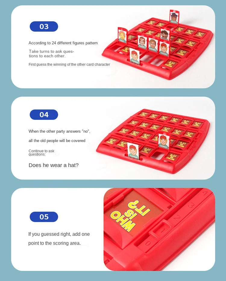 Guess who I am Board game Card game Children's puzzle board toy board parent-child interactive intelligence
