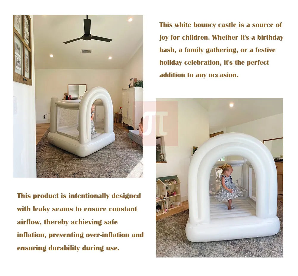 Rainbow Bounce House 1~6 Years Birthday Gift Children's Mini Inflatable Castle PVC Kids Toy Children's Castle Safe Silent
