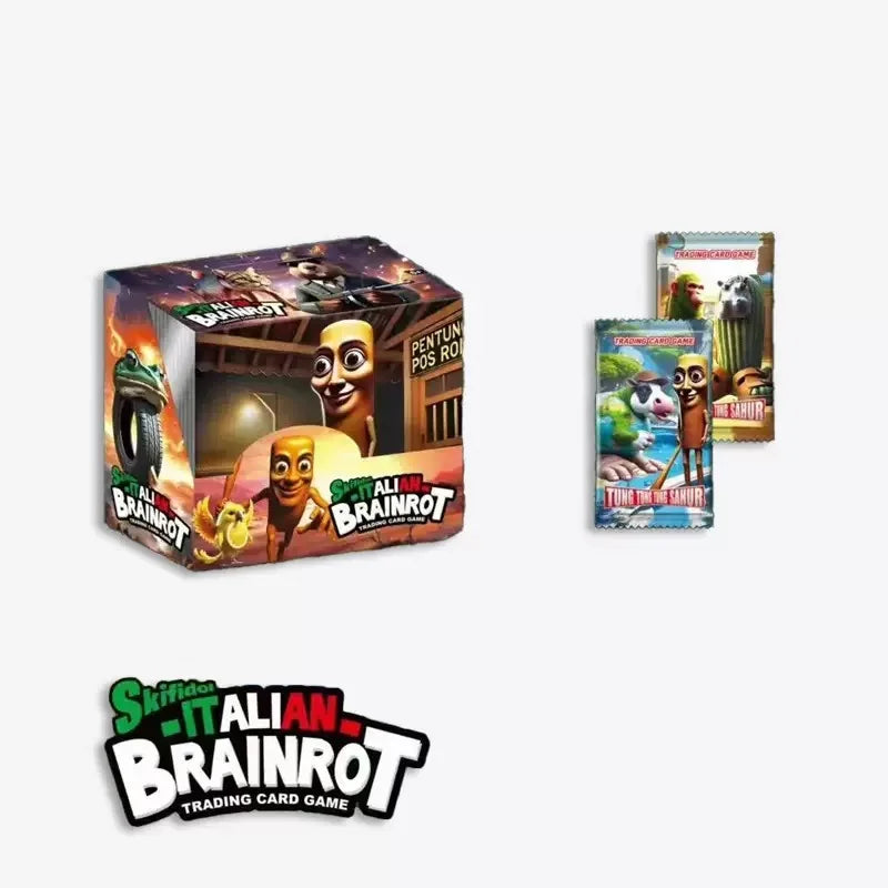 AI Brainrot Italian Collection Card Trend Card Blind Box TungTung Wooden Man Tralalelo Tralala Shark Card Game Toy Birthday Gift