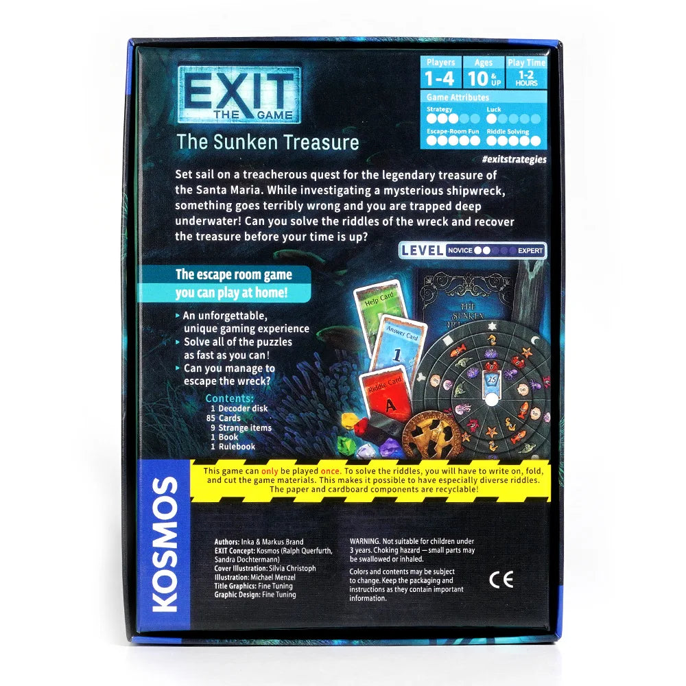 EXIT: The Sunken Treasure - Unique Escape Room Game - 1-4 Players - Puzzle Solving Strategy Board Games
