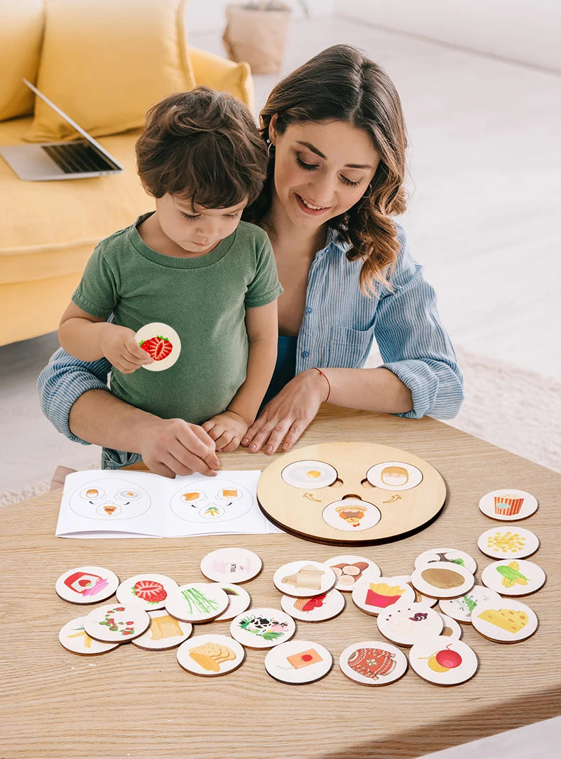 Children Montessori Toys Food Decomposition Board Game Kid Puzzle Animal Plant Cognitive Logical Thinking Training Education Toy