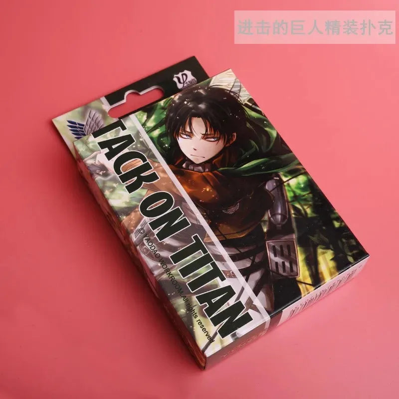 54Pcs Cards Anime Genshin Impact Cosplay Board Game Cards Jujutsu Bleach Hardcover Poker Toy Gift With Box