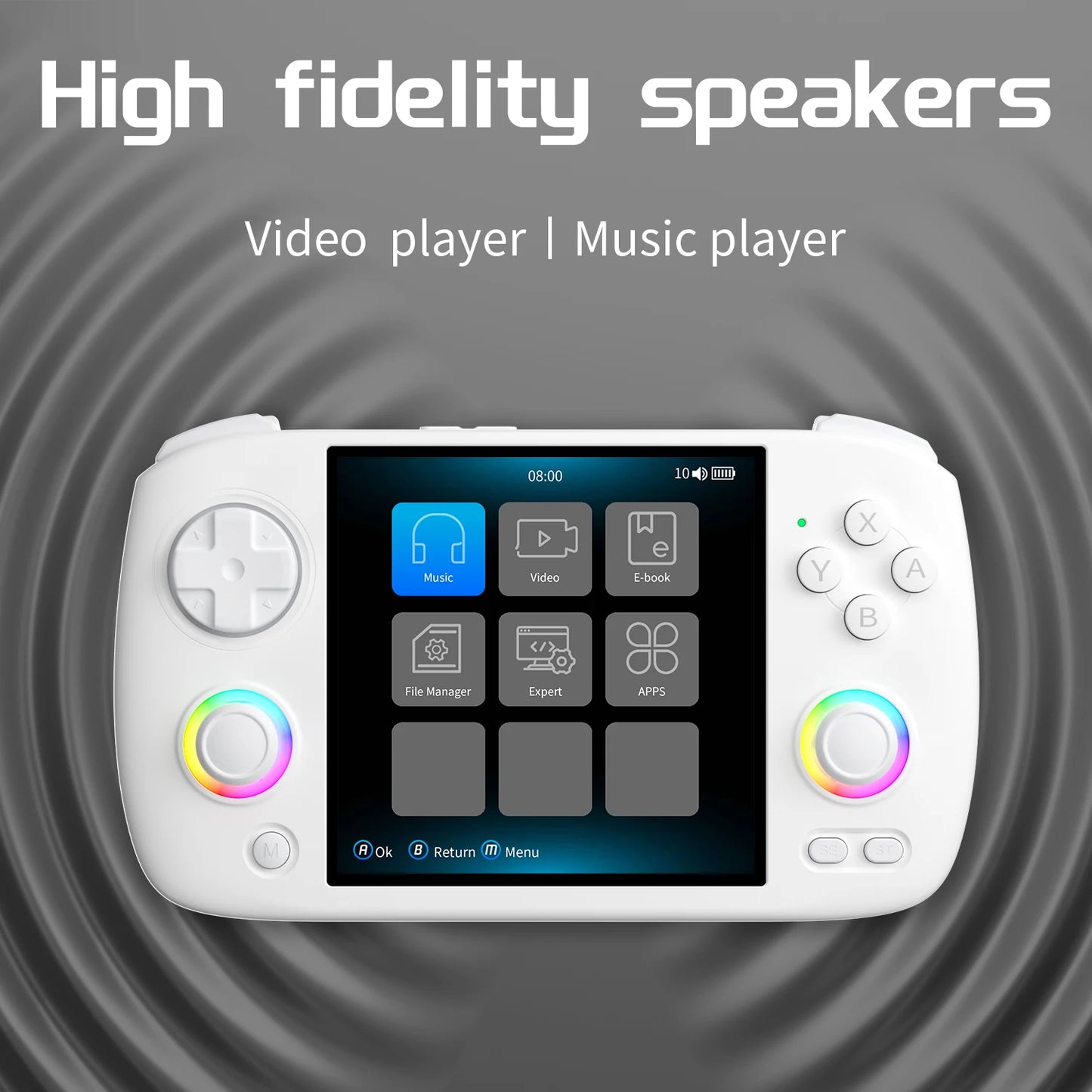 Anbernic RG CubeXX Retro Handheld Game Console 3.95 Inch IPS Screen 64 Bit Linux System Joystick Lighting