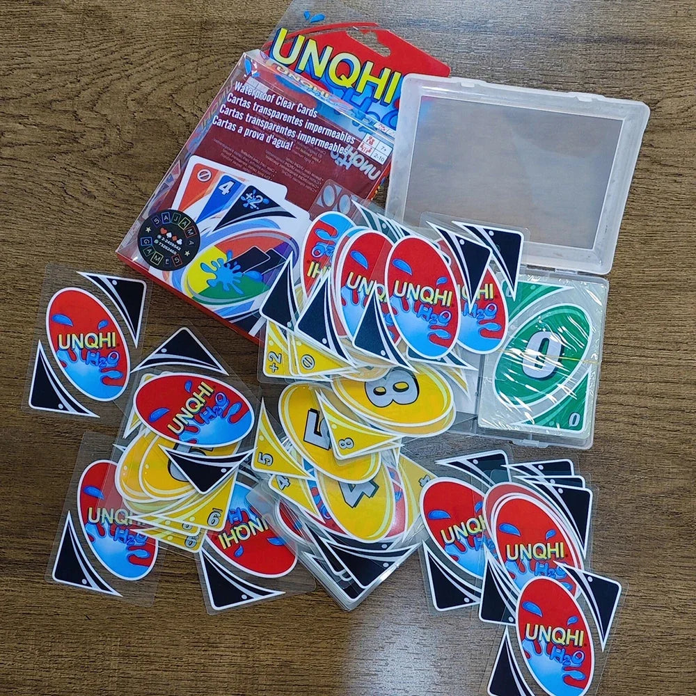108pcs Board Games UNQHI H2O Card Game WaterProof Pressure Proof PVC Plastic Transparent Kids Toys Playing Cards